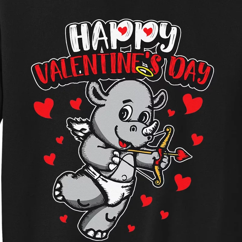 Valentine's Rhino Sweet Cupid Animals Rhinoceros Sweatshirt