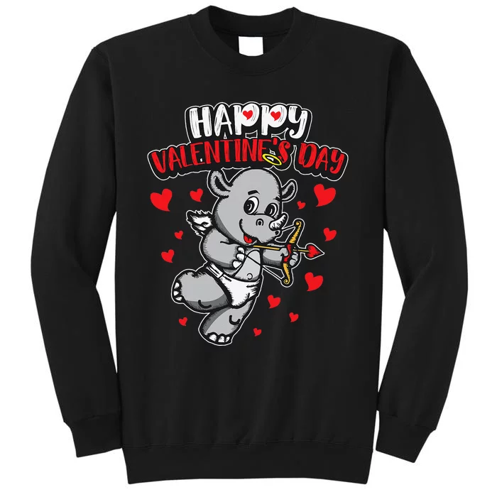 Valentine's Rhino Sweet Cupid Animals Rhinoceros Sweatshirt