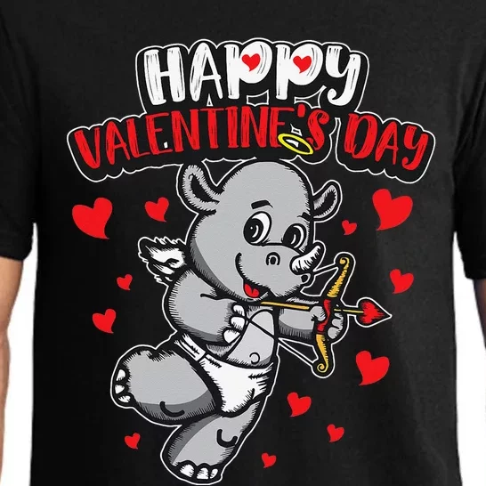 Valentine's Rhino Sweet Cupid Animals Rhinoceros Pajama Set