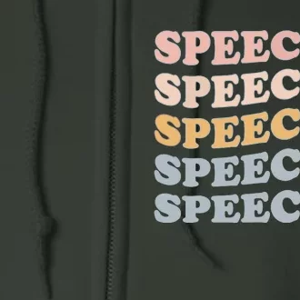 V4Z5 Retro Speechie Speech Language Pathologist Therapy Full Zip Hoodie