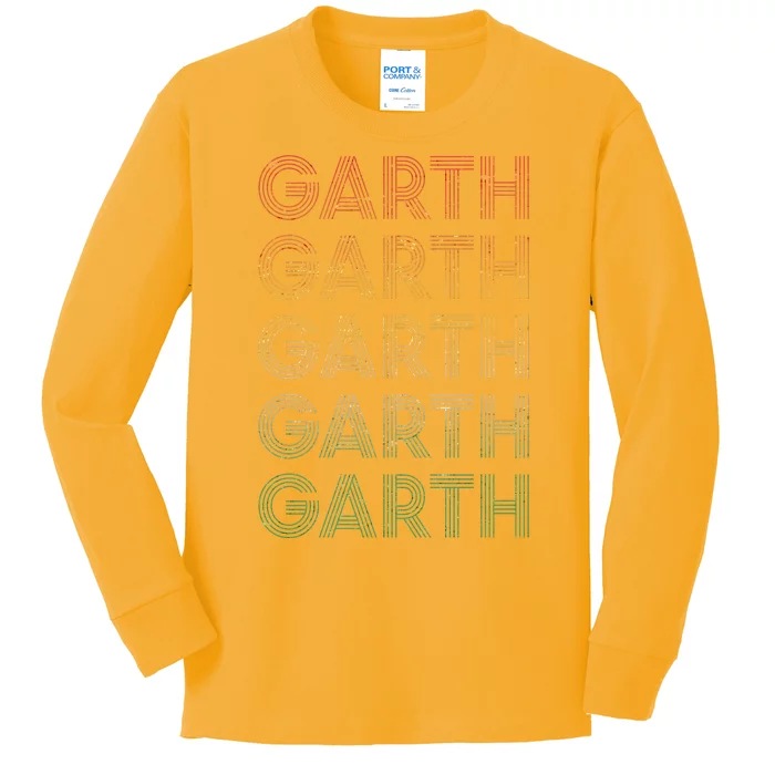 Vintage Retro Style Garth Kids Long Sleeve Shirt