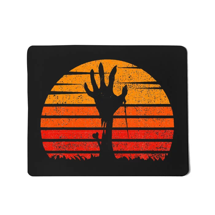 Vintage Retro Sunset Halloween Zombie Hand Scary Mousepad