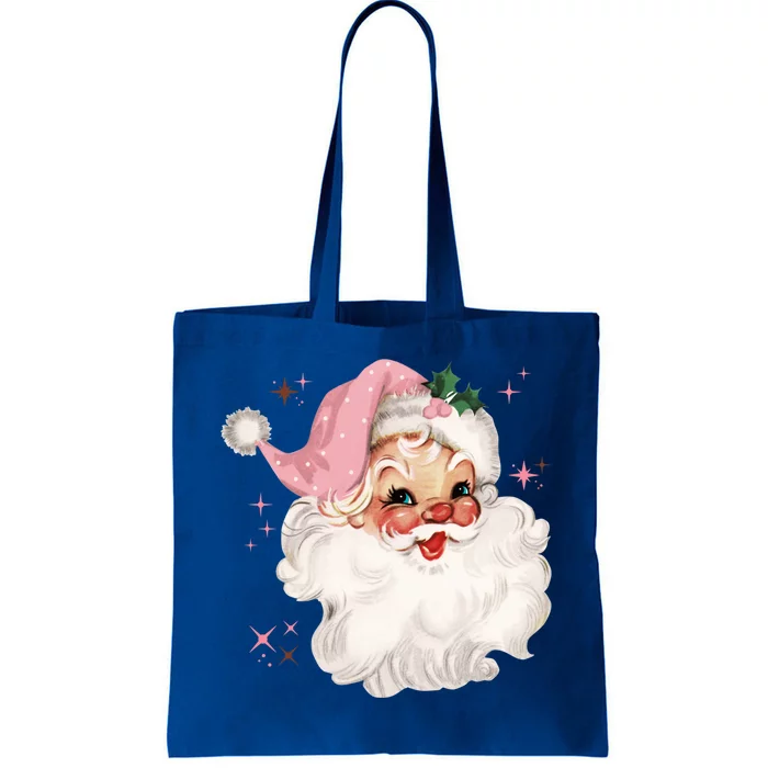 Vintage Retro Santa Chirstmas Funny Gift Pink Hat Claus Funny Gift Tote Bag