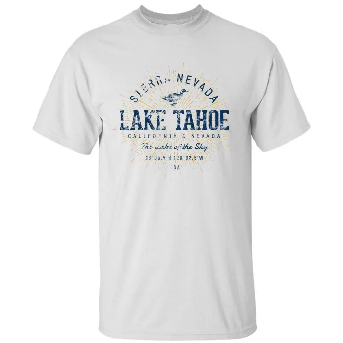 Vintage Retro Style Lake Tahoe Tall T-Shirt