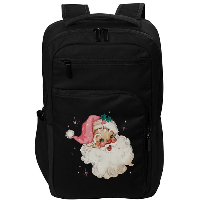 Vintage Retro Santa Christmas Pink Hat Cool Gift Impact Tech Backpack