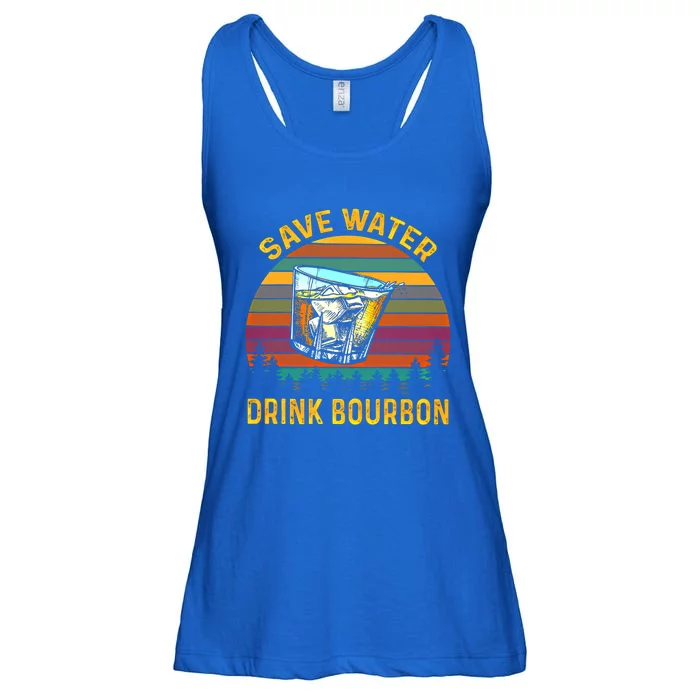 Vintage Retro Save Water Bourbon Gift Ladies Essential Flowy Tank