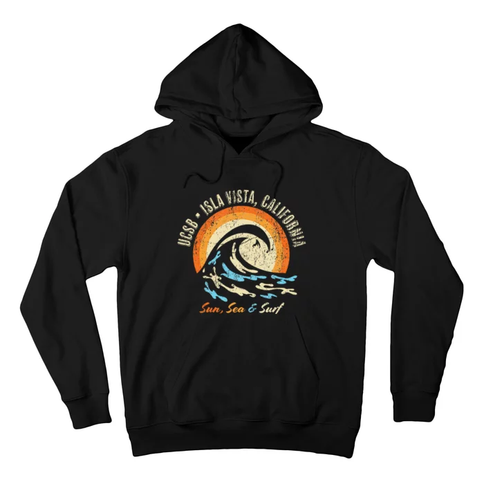 Vintage Retro Surf Style Isla Vista College Apparel Hoodie