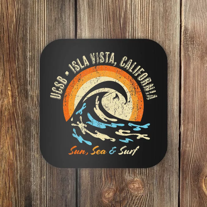 Vintage Retro Surf Style Isla Vista College Apparel Coaster