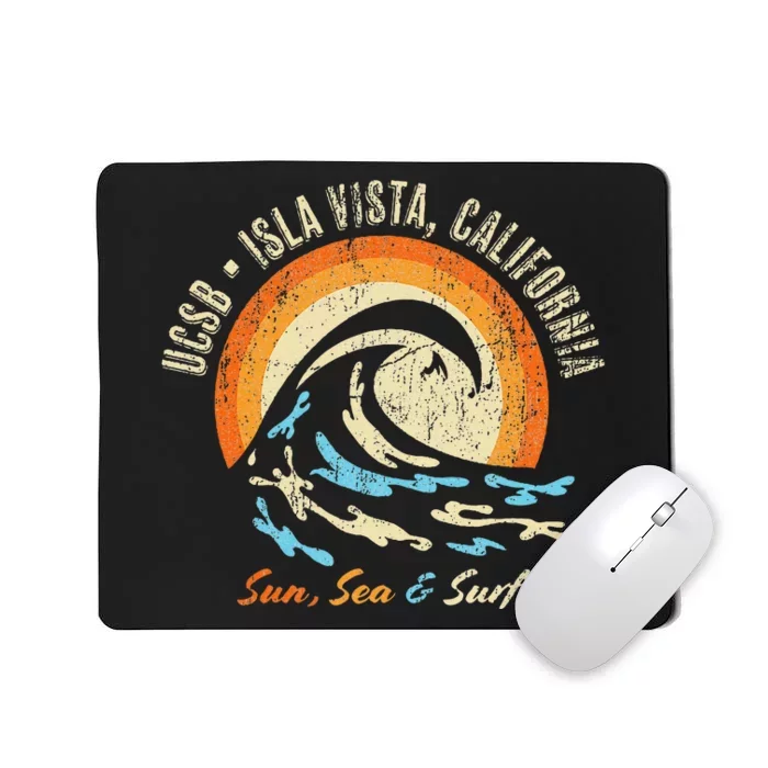 Vintage Retro Surf Style Isla Vista College Apparel Mousepad