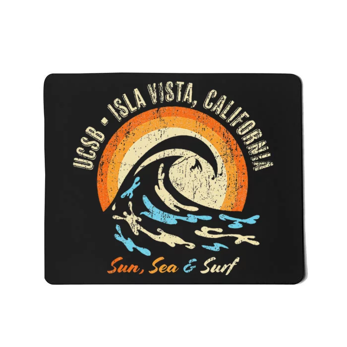 Vintage Retro Surf Style Isla Vista College Apparel Mousepad