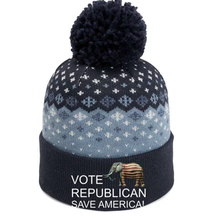 Vote Republican Save America The Baniff Cuffed Pom Beanie