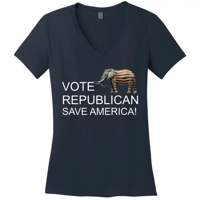 Vote Republican Save America Women's V-Neck T-Shirt