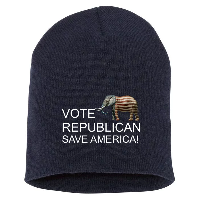 Vote Republican Save America Short Acrylic Beanie