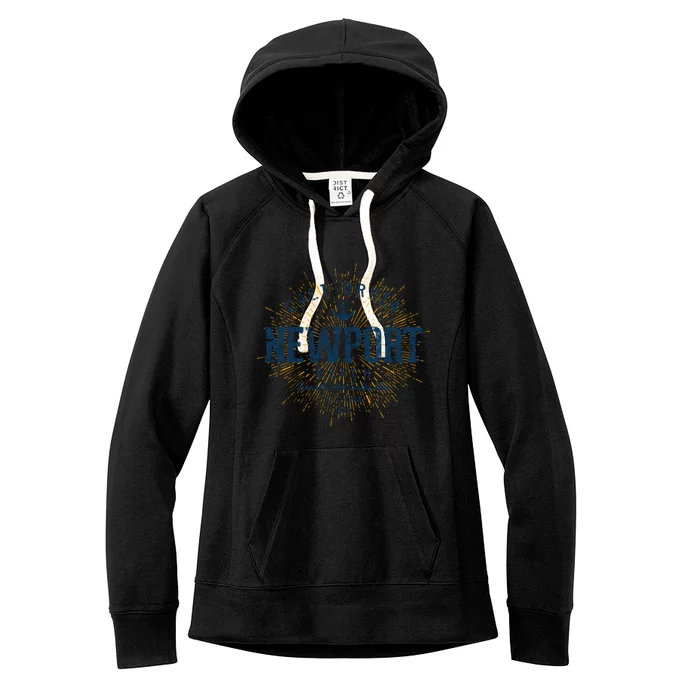 Vintage Retro Style Newport Beach Gift Women's Fleece Hoodie