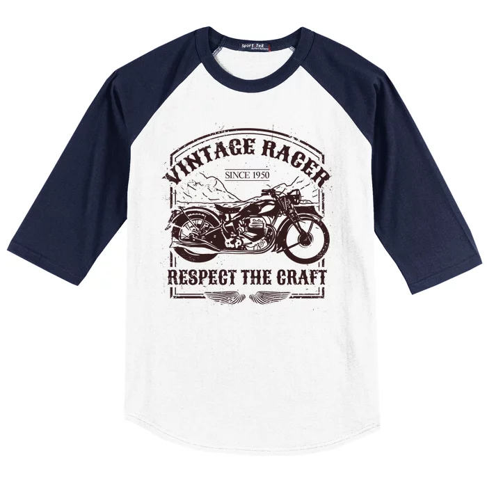 Vintage Racer Since 1950 Motorcycle Baseball Sleeve Shirt