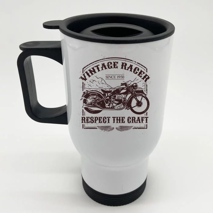 Vintage Racer Since 1950 Motorcycle Front & Back Stainless Steel Travel Mug