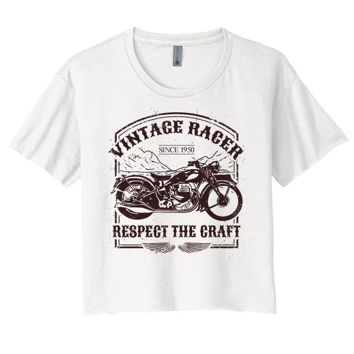 Vintage Racer Since 1950 Motorcycle Women's Crop Top Tee