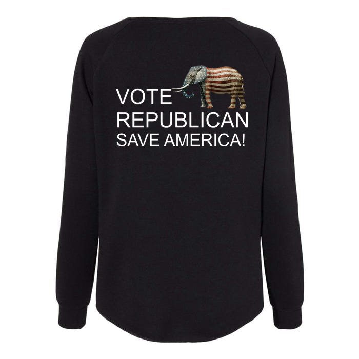 Vote Republican Save America Front and Back Front & Back Womens California Wash Sweatshirt