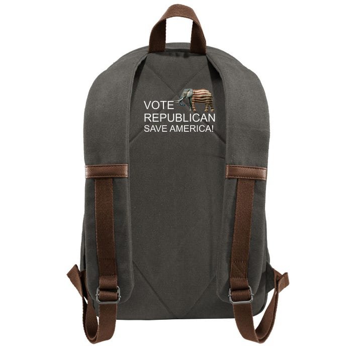 Vote Republican Save America Front and Back Front & Back Cotton Canvas Backpack