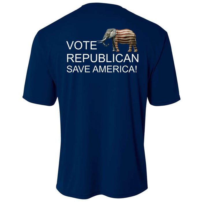 Vote Republican Save America Front and Back Front & Back Cooling Performance Crew T-Shirt