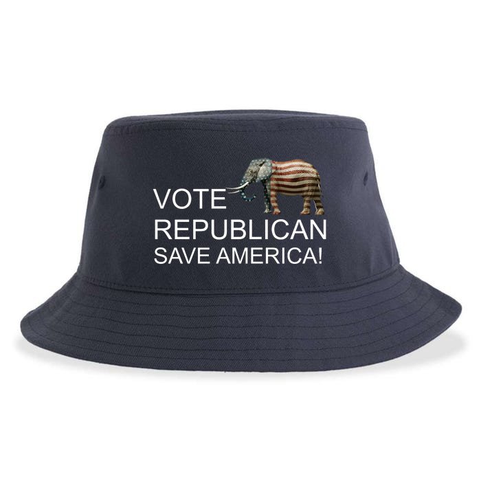 Vote Republican Save America Front and Back Front & Back Sustainable Bucket Hat