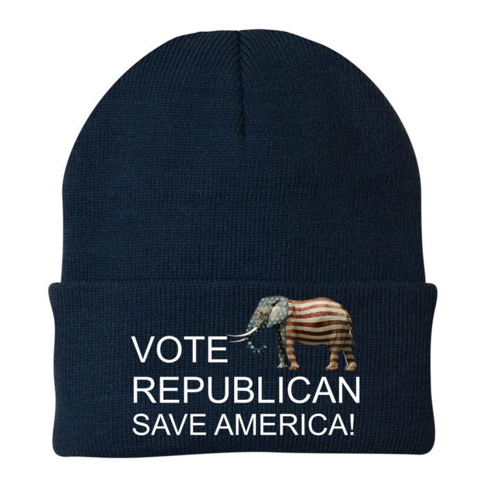 Vote Republican Save America Front and Back Front & Back Knit Cap Winter Beanie