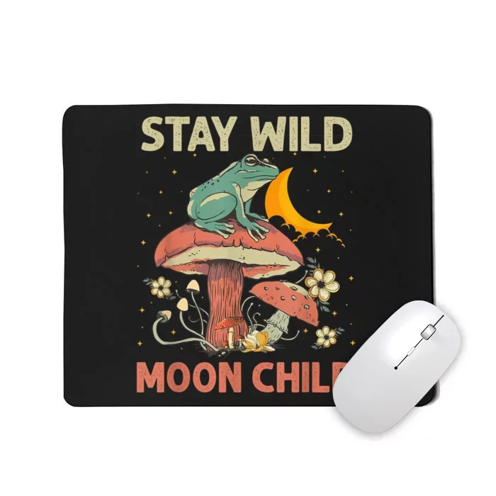 Vintage Retro Stay Wild Moon Child Frog Mushroom Hippie Mousepad