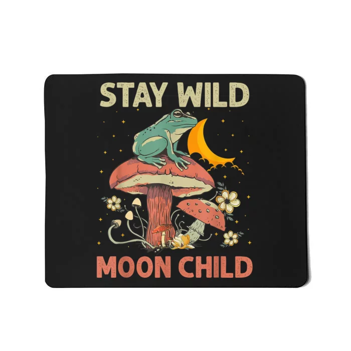 Vintage Retro Stay Wild Moon Child Frog Mushroom Hippie Mousepad