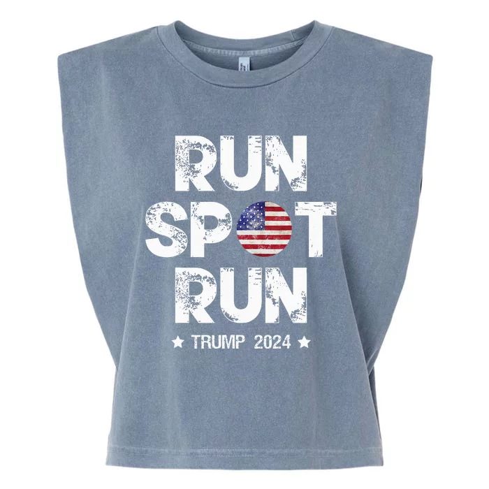 Vote Run Spot Run 2024 Trumpharris Presidential Debate Garment-Dyed Women's Muscle Tee