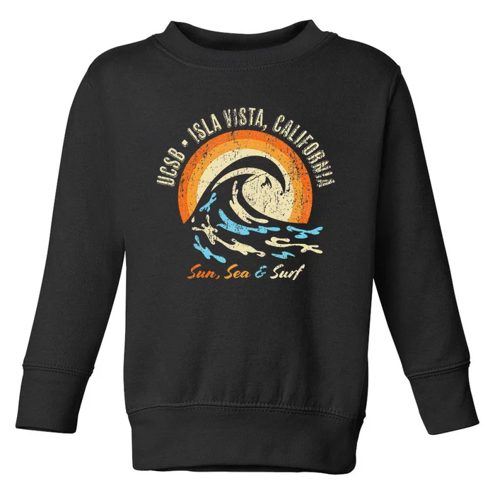 Vintage Retro Surf Style Isla Vista College Apparel Toddler Sweatshirt