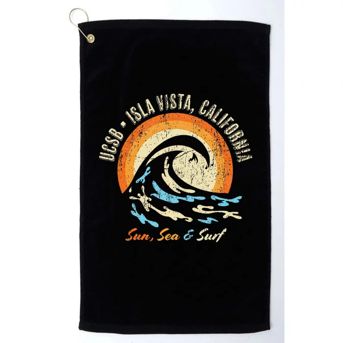 Vintage Retro Surf Style Isla Vista College Apparel Platinum Collection Golf Towel