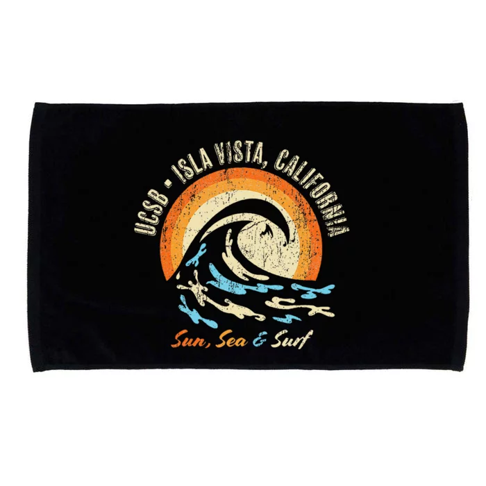 Vintage Retro Surf Style Isla Vista College Apparel Microfiber Hand Towel