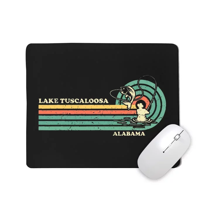 Vintage Retro Summer Fishing Alabama Tuscaloosa Lake Mousepad