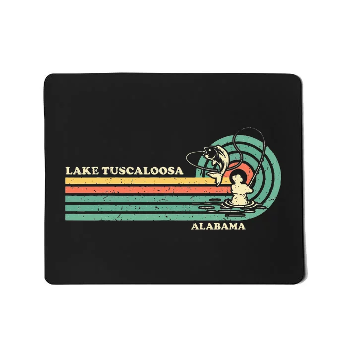 Vintage Retro Summer Fishing Alabama Tuscaloosa Lake Mousepad