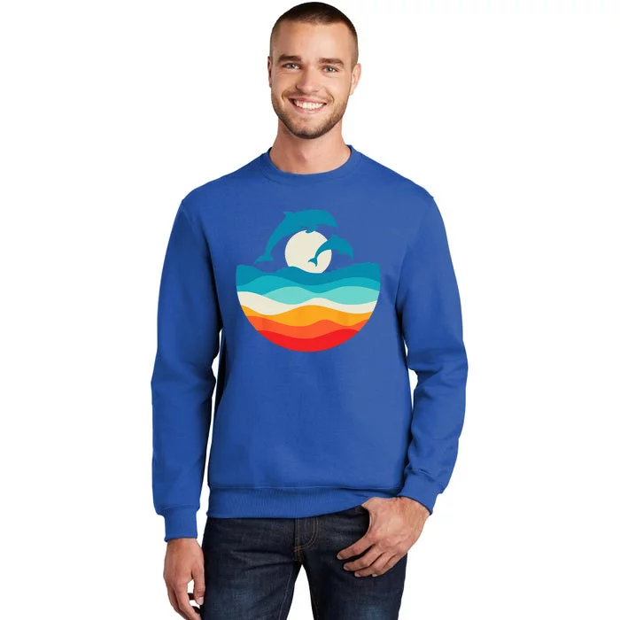 Vintage Retro Summer Time Beach Dolphin Sweatshirt