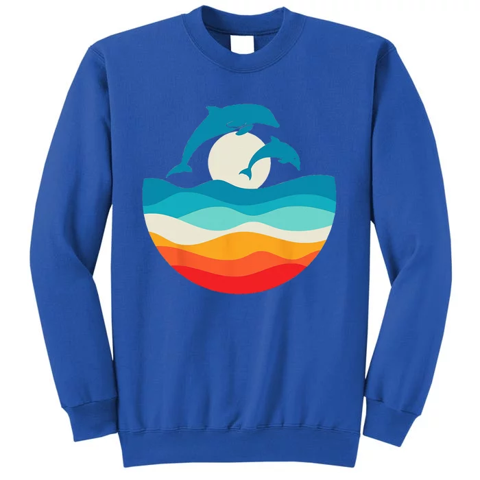 Vintage Retro Summer Time Beach Dolphin Sweatshirt