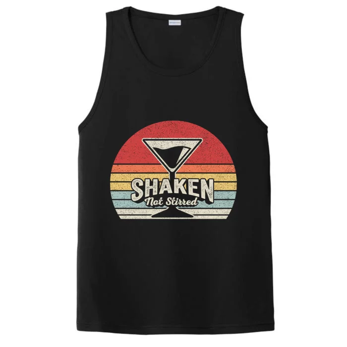 Vintage Retro Shaken Not Stirred Martini Cocktail Gift Performance Tank