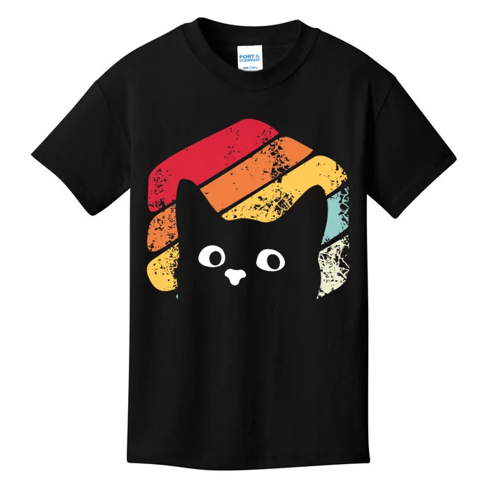 Vintage Retro Style Black Cat Lover Funny Kids T-Shirt