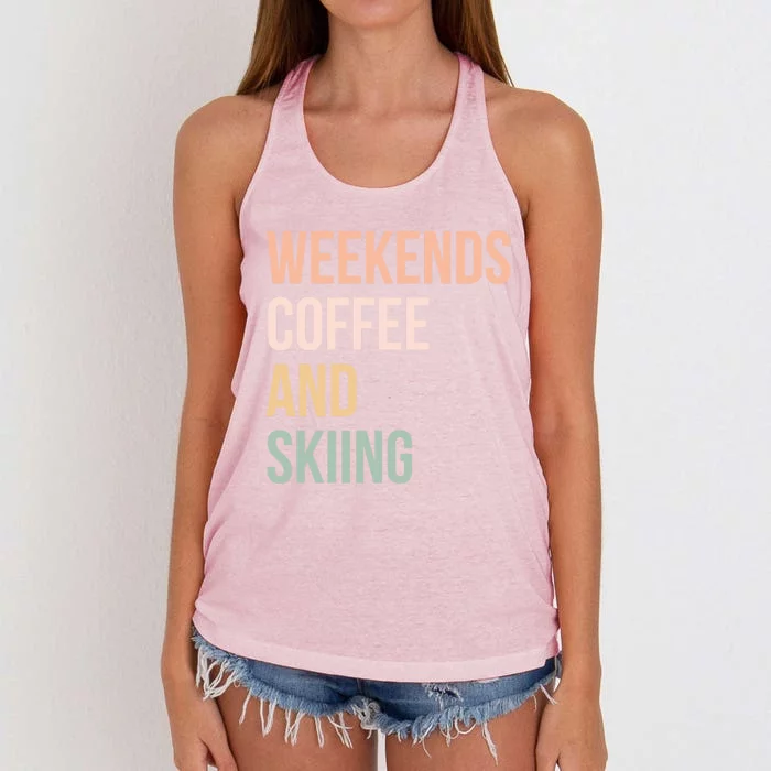 Vintage Retro Ski Tops Weekends Coffee And Skiing Great Gift Women's Knotted Racerback Tank