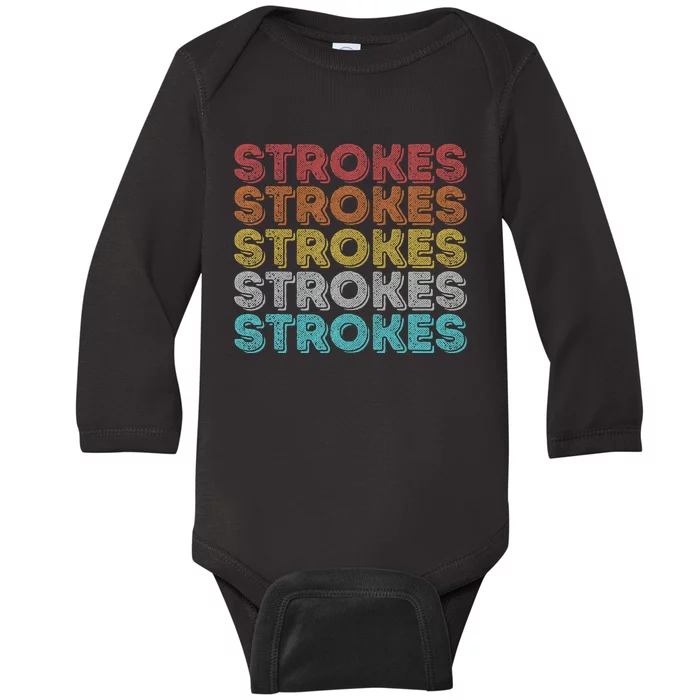 Vintage Retro Strokes Baby Long Sleeve Bodysuit