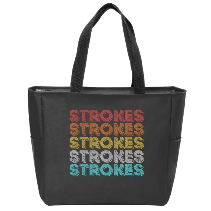 Vintage Retro Strokes Zip Tote Bag