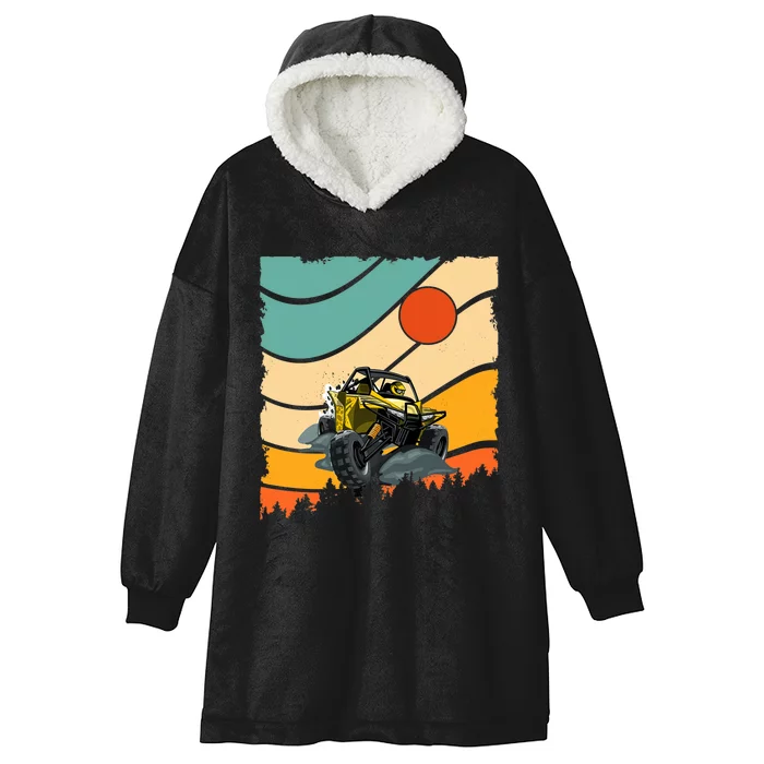 Vintage Retro Style UTV Dirt Offroad SXS Racing Quad Car Premium Hooded Wearable Blanket