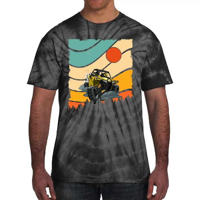 Vintage Retro Style UTV Dirt Offroad SXS Racing Quad Car Premium Tie-Dye T-Shirt