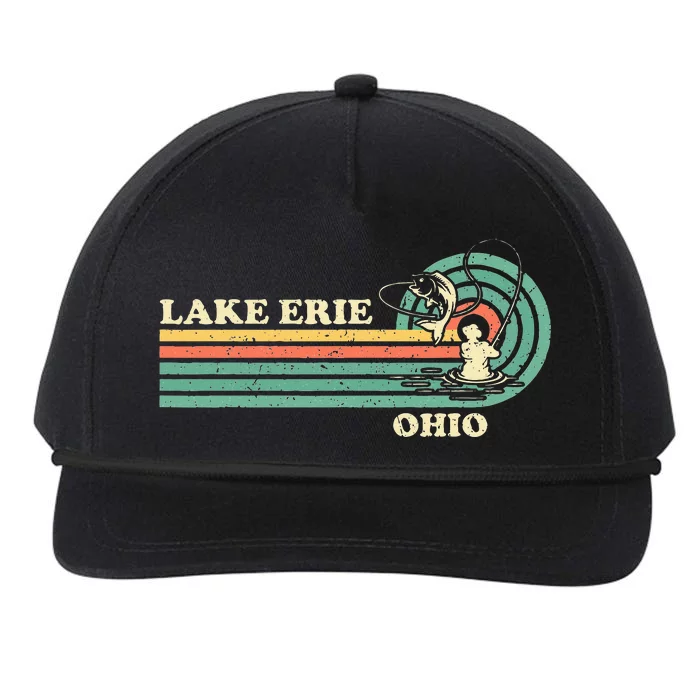 Vintage Retro Summer Fishing Ohio Erie Lake Snapback Five-Panel Rope Hat