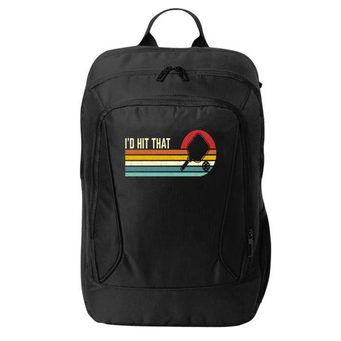 Vintage Retro Sunset Paddle I'd Hit That Pickleball Players City Backpack