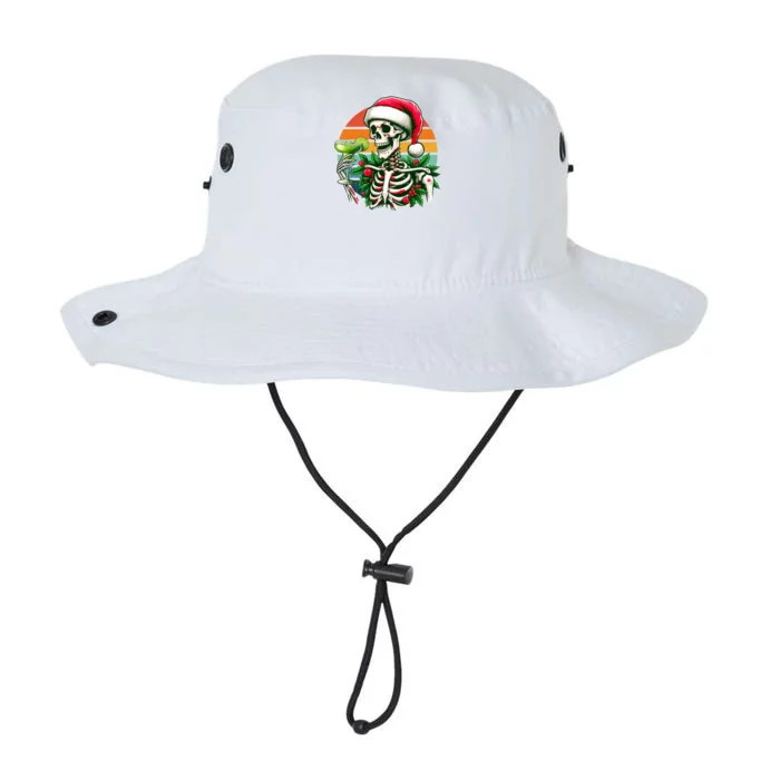 Vintage Retro Santa Skeleton Ing Cocktail Christmas Cute Gift Legacy Cool Fit Booney Bucket Hat