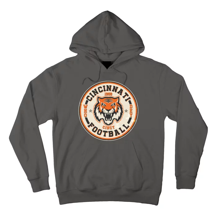 Vintage Roaring Tiger Football Logo Emblem Hoodie