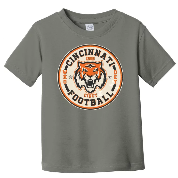 Vintage Roaring Tiger Football Logo Emblem Toddler T-Shirt