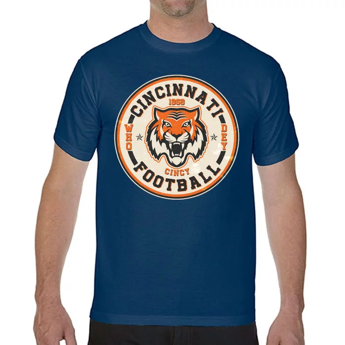 Vintage Roaring Tiger Football Logo Emblem Comfort Colors T-Shirt