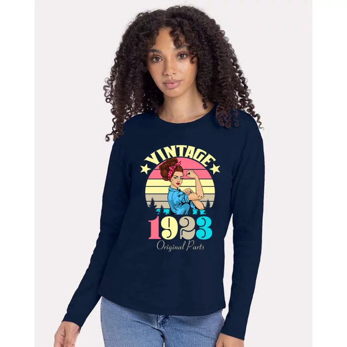 Vintage Rosie The Riveter 1923 Original Parts 100th Birthday Womens Cotton Relaxed Long Sleeve T-Shirt